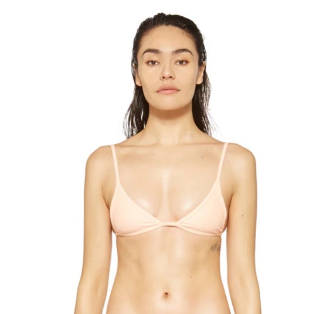 Basic Swim | Peach Triangle Bikini Top - Women’s Minimal Swimwear - Picture 4 of 8